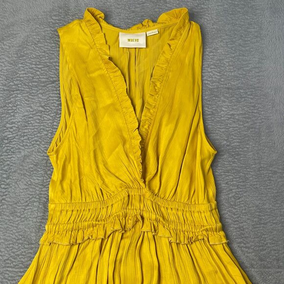 Anthropologie Maeve La Habana Yellow Ruffle Midi Dress Size S - Picture 3 of 12